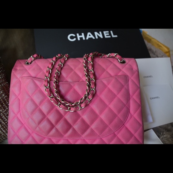 SOLD!! CHANEL Maxi double flap pink matte caviar - Picture 8 of 8